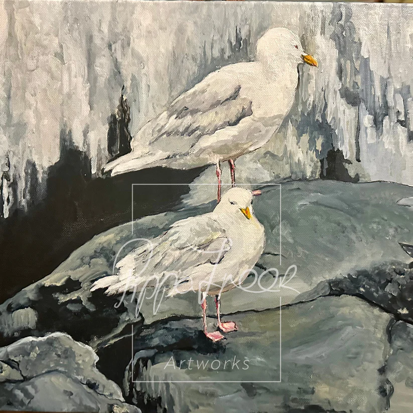 ‘The Gulls from Clovelly Village, North Devon’